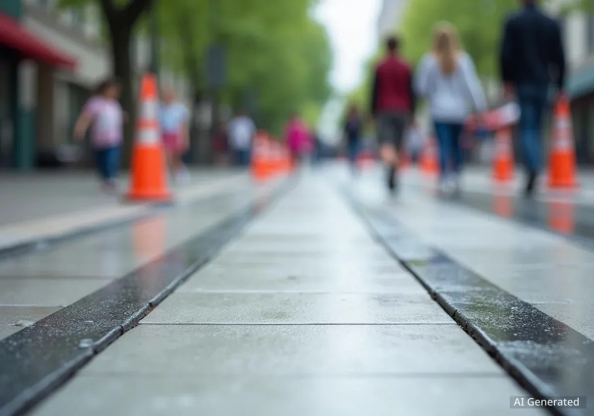 У Львові ремонтують важливий тротуар для 1500 школярів