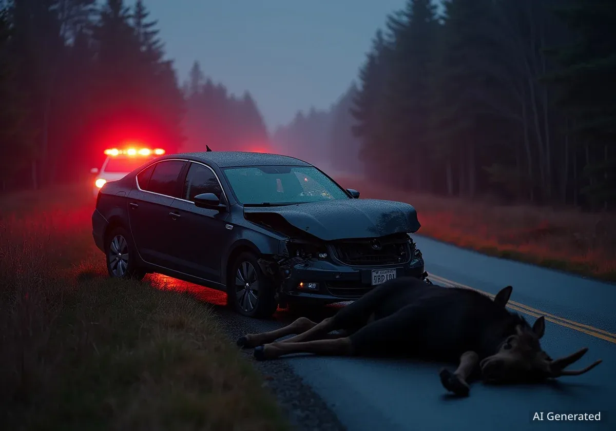 Смертельна ДТП на Львівщині: автомобіль зіткнувся з лосем