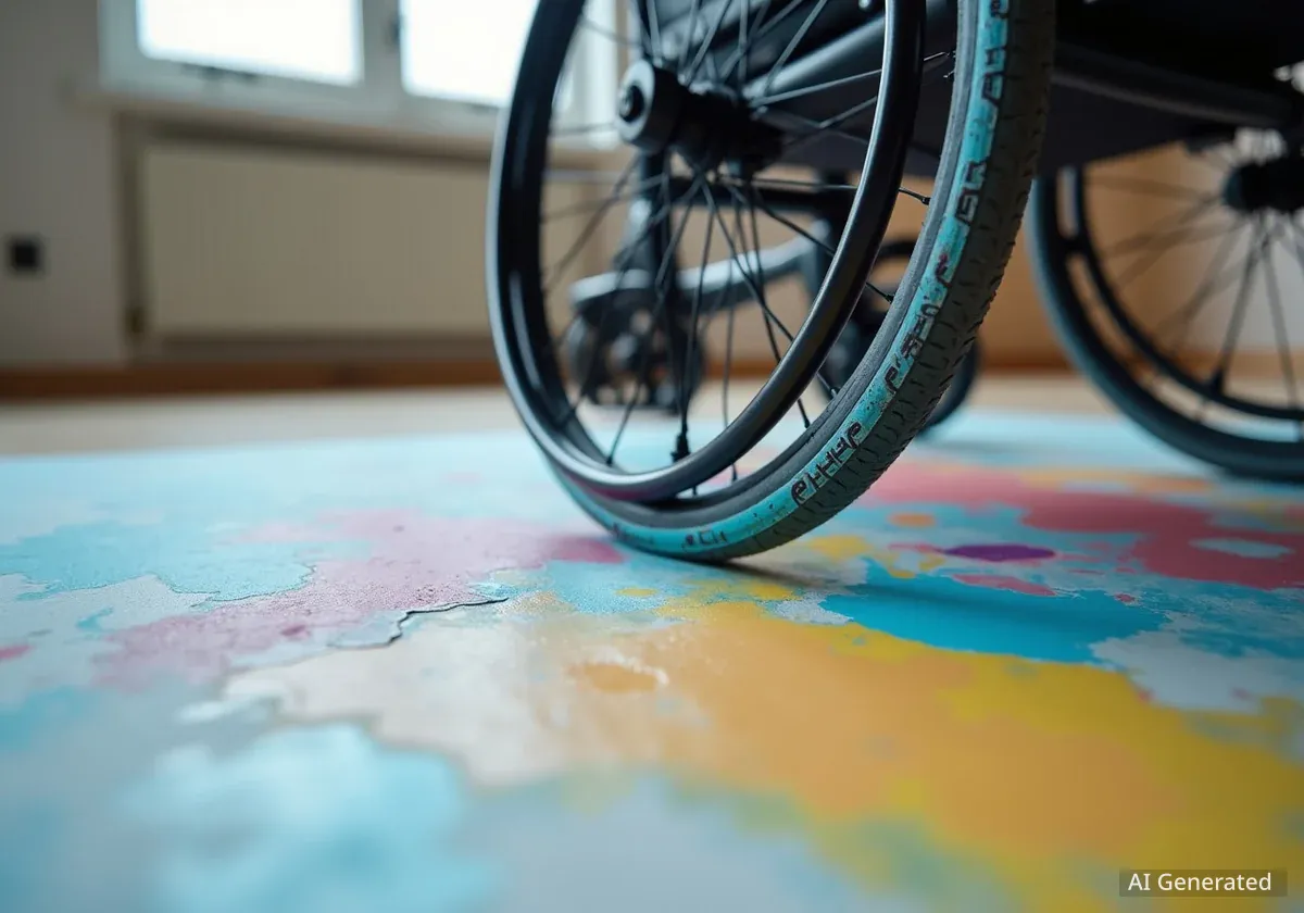 Ветеран у Львові встановив рекорд, намалювавши картину кріслом колісним