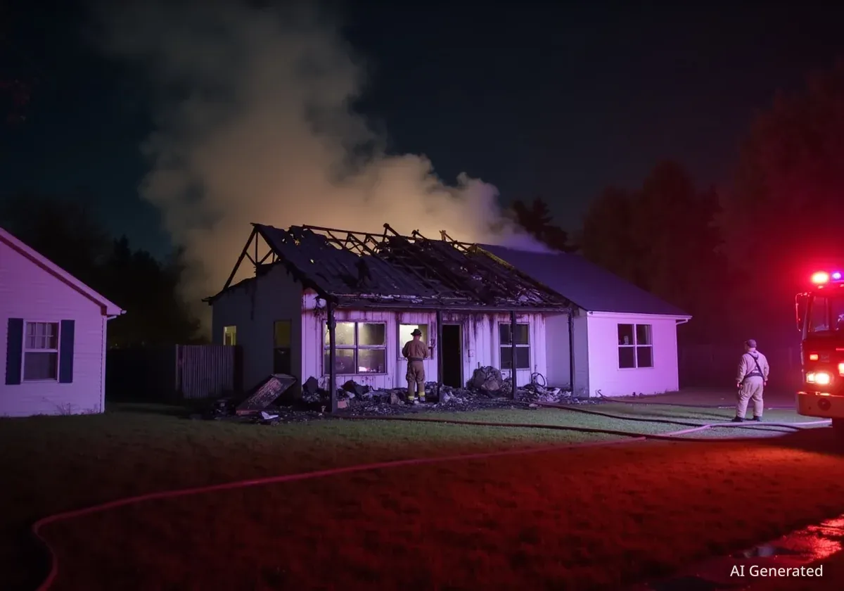 Нічна пожежа на Львівщині: вогонь знищив половину даху будинку