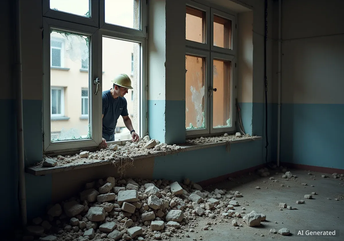 Новий підрядник ремонтує пошкоджені будинки у Львові