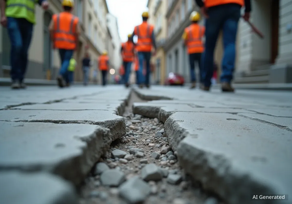 У Львові ремонтують тротуар на вулиці Кирила і Мефодія