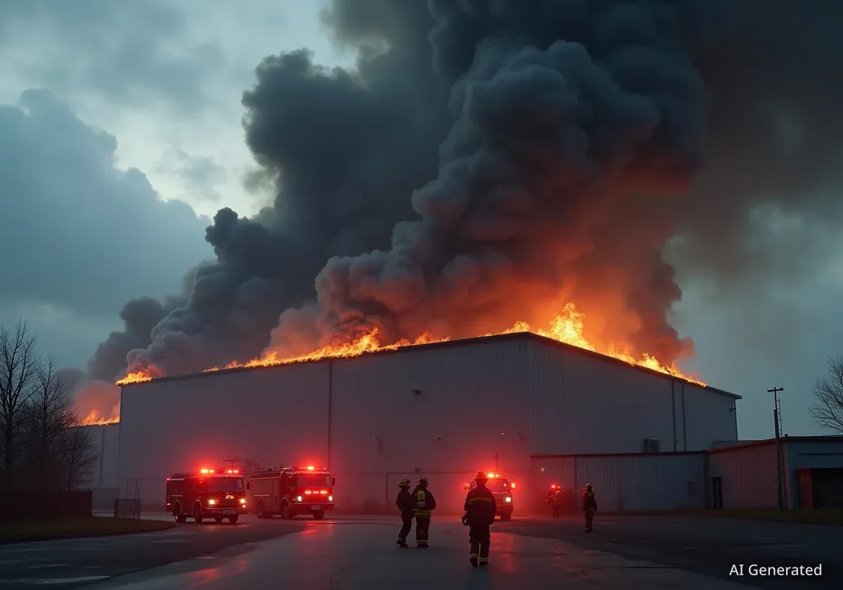 У Львові спалахнула пожежа в індустріальному парку Sparrow