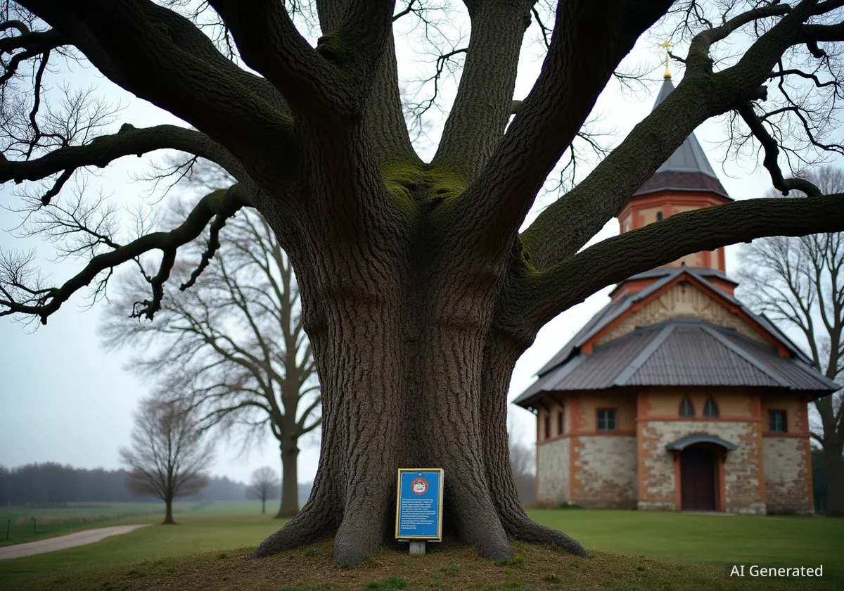На Львівщині віковий «Церковний дуб» отримав статус пам’ятки