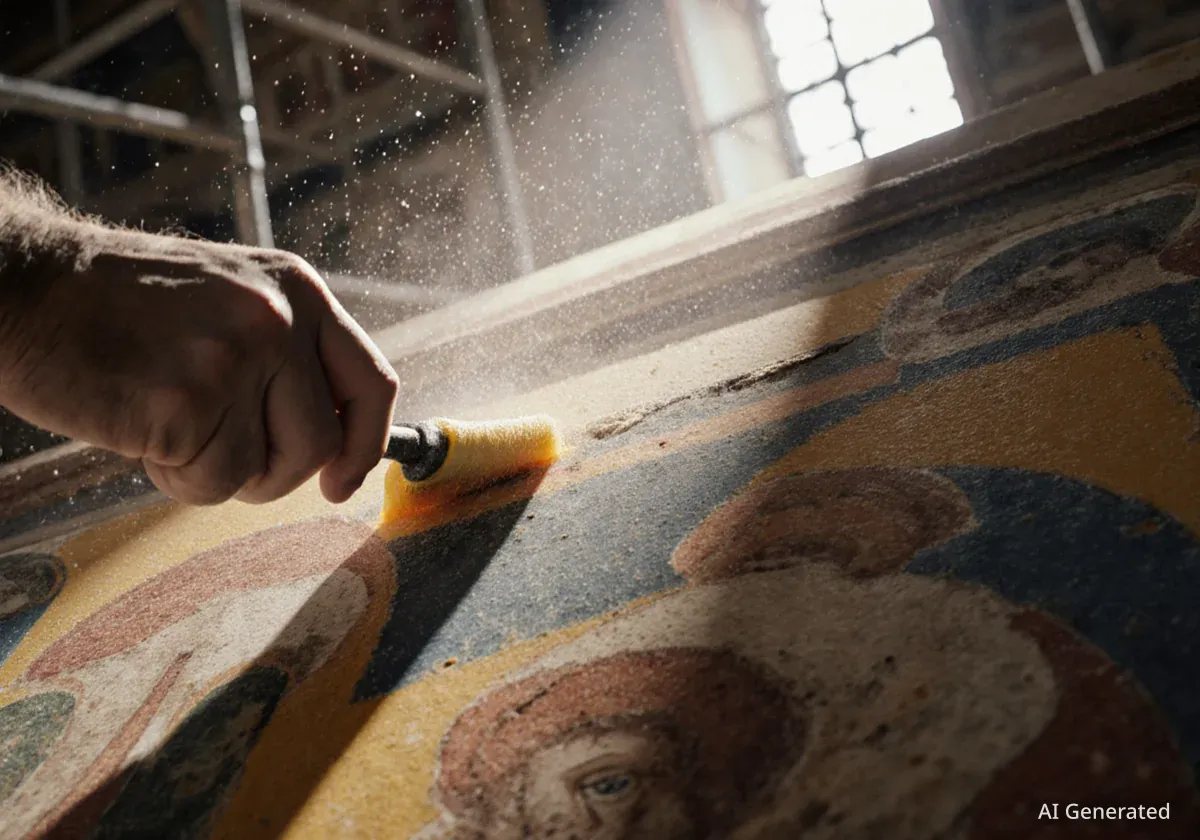 У львівському храмі відкривають фрески, сховані десятиліттями