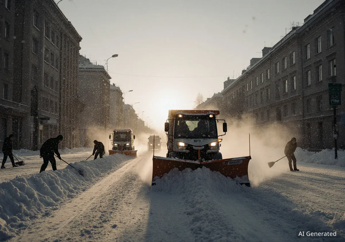 Львів активно прибирають від снігу після нічного снігопаду