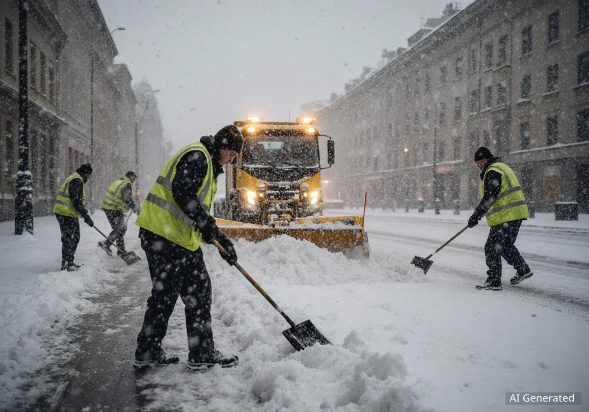 Праця під час тривог: як комунальники борються зі снігом у Львові